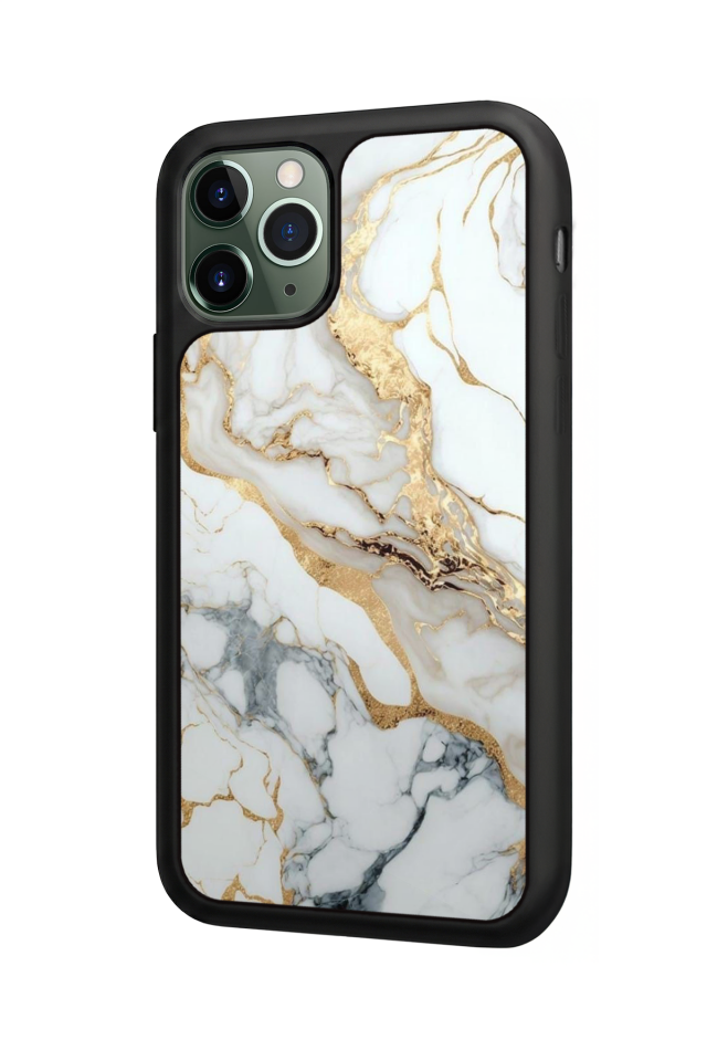 iPhone 11 Pro Max Uyumlu Mermer Marble Tasarımlı Glossy Premium Kılıf