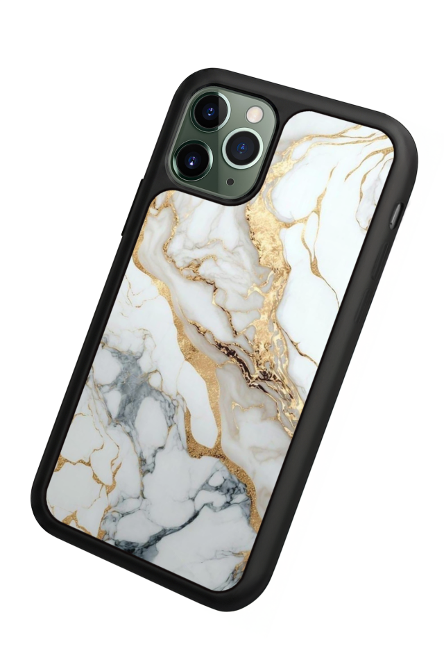 iPhone 11 Pro Max Uyumlu Mermer Marble Tasarımlı Glossy Premium Kılıf