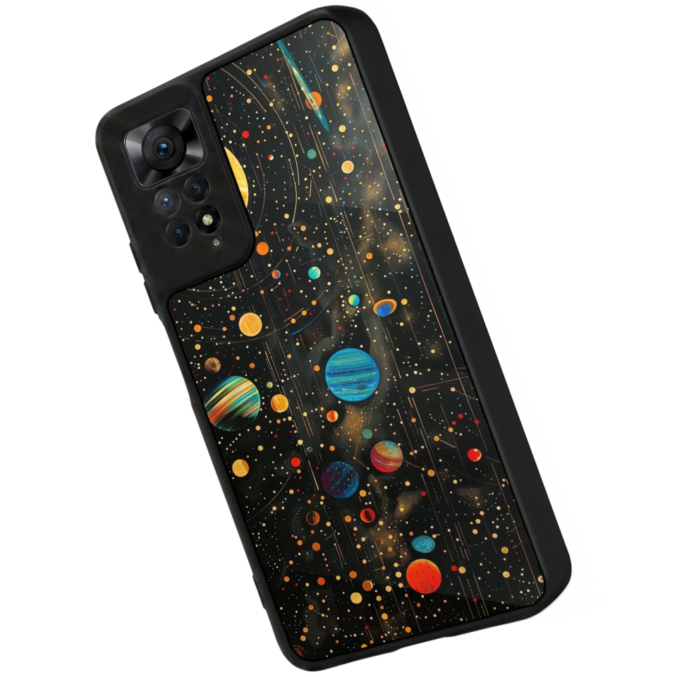 Xiaomi Redmi Note 12 Pro Uyumlu Uzay Tasarımlı Glossy Premium Kılıf