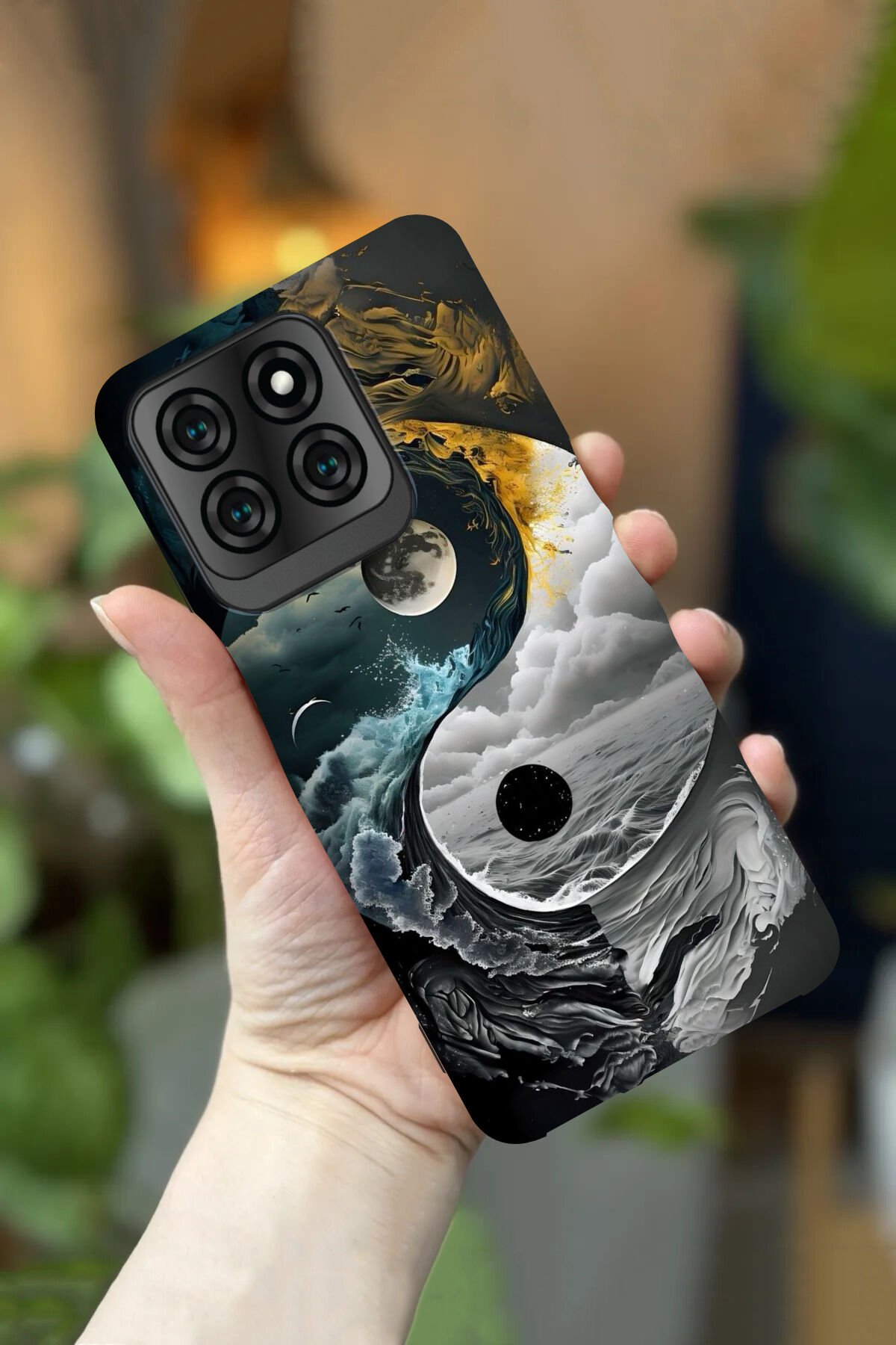 Reeder S71 Uyumlu Kamera Korumalı Ying - Yang Desenli HD Baskılı Silikon Kılıf