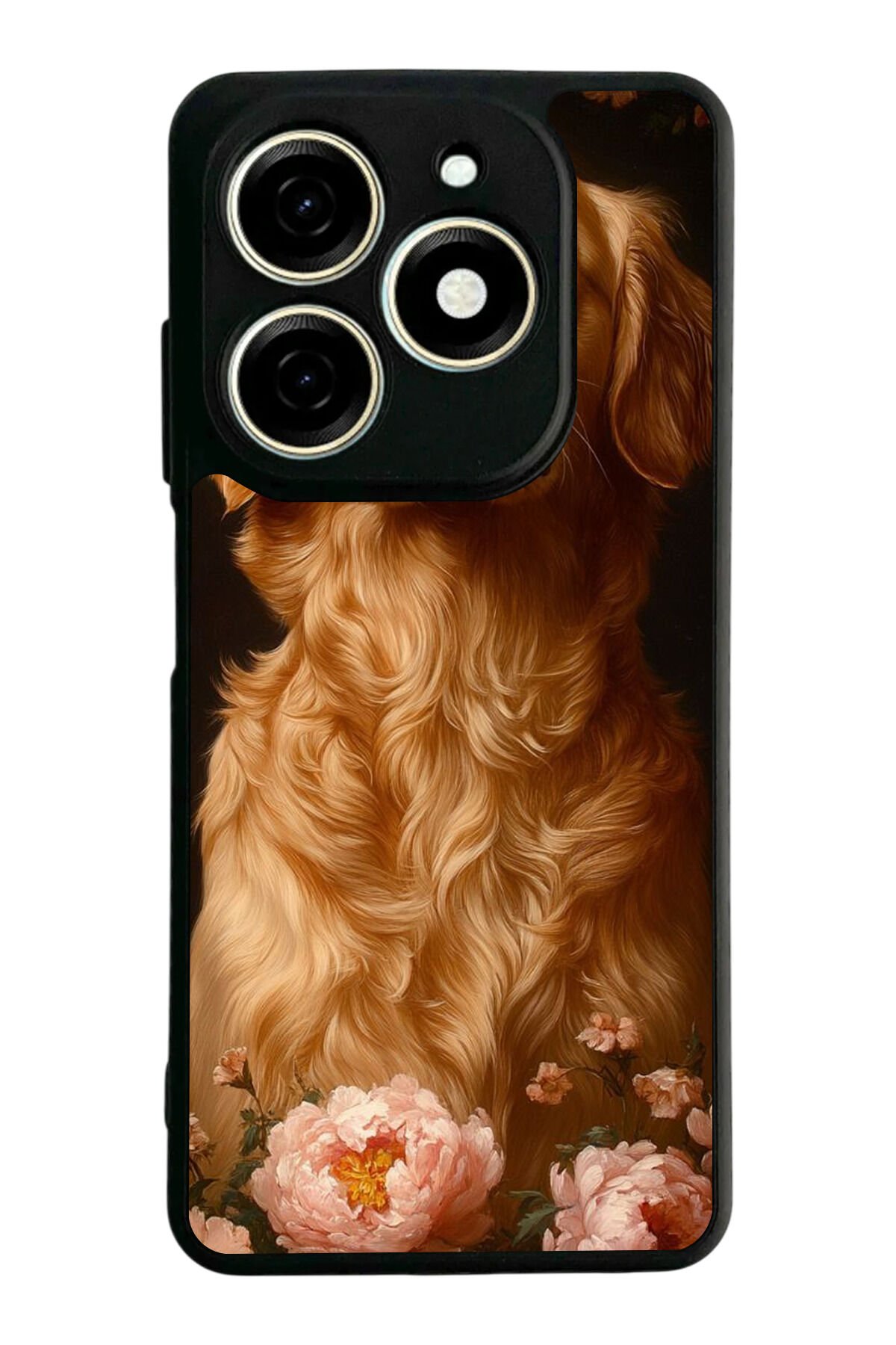 Infınıx Smart 8 Pro Uyumlu Golden Kopek Tasarımlı Glossy Premium Kılıf