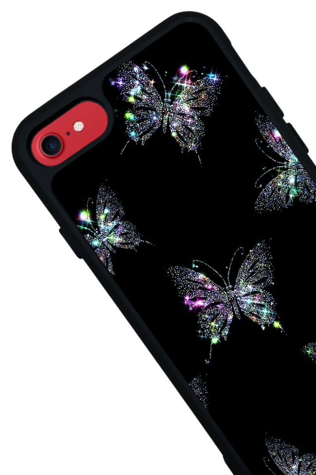 iPhone SE Uyumlu Kelebek Tasarımlı Glossy Premium Kılıf