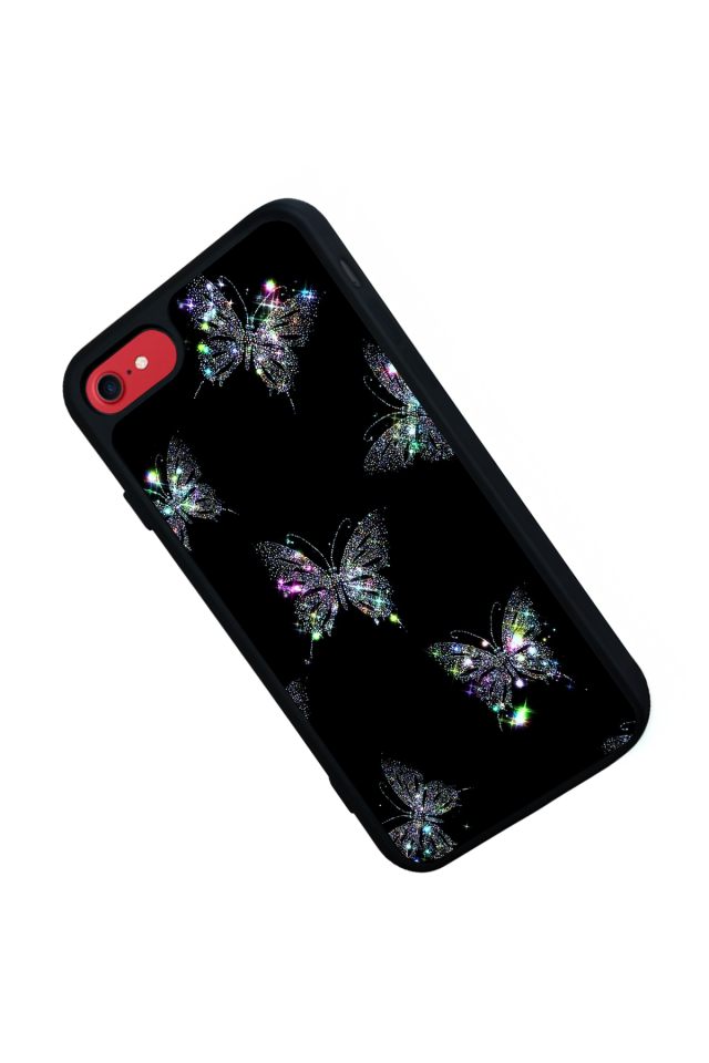 iPhone SE Uyumlu Kelebek Tasarımlı Glossy Premium Kılıf