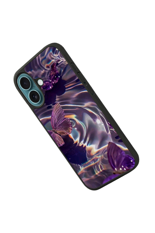 iPhone 16 Plus Uyumlu Kelebek Tasarımlı Glossy Premium Kılıf
