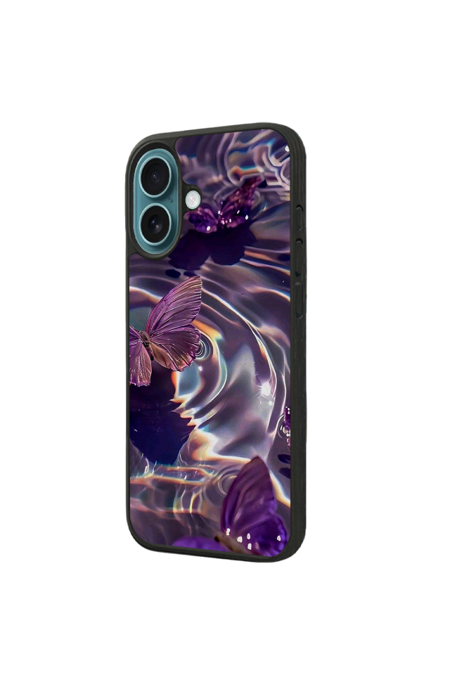 iPhone 16 Plus Uyumlu Kelebek Tasarımlı Glossy Premium Kılıf