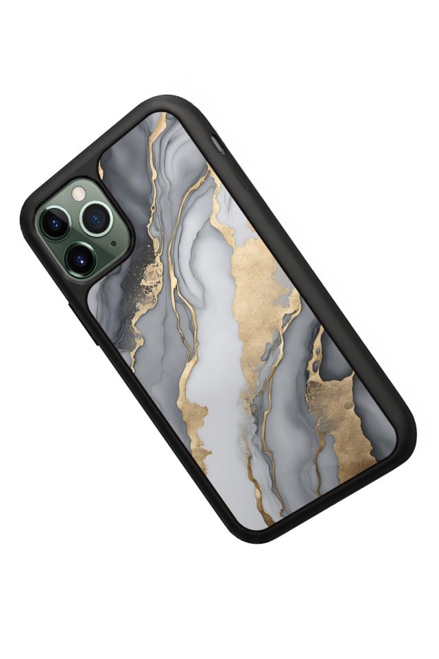 iPhone 11 Pro Max Uyumlu Mermer Marble Tasarımlı Glossy Premium Kılıf