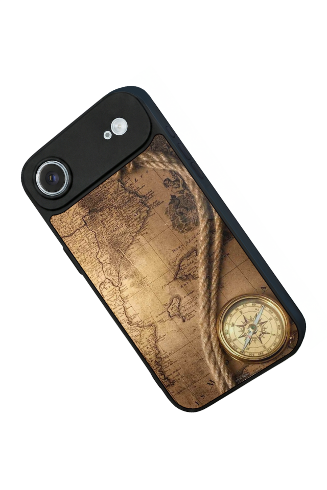 iPhone 17 Air Uyumlu Pusula Tasarımlı Glossy Premium Kılıf