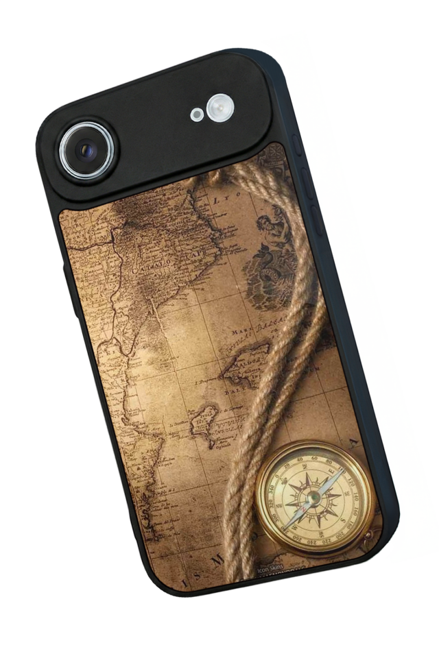 iPhone 17 Air Uyumlu Pusula Tasarımlı Glossy Premium Kılıf