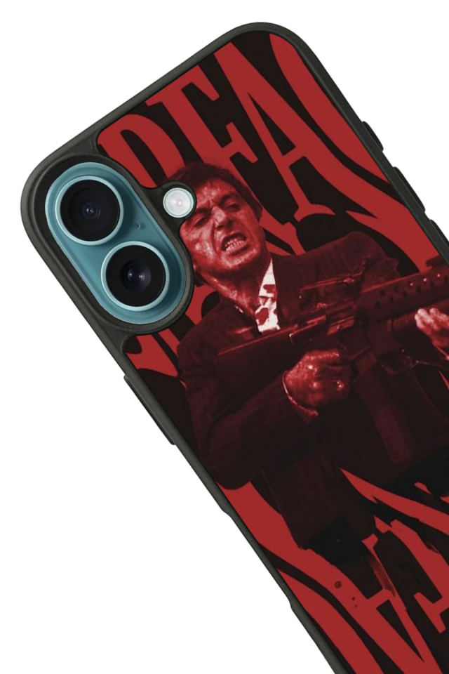 iPhone 16 Uyumlu Scarface Tasarımlı Glossy Premium Kılıf