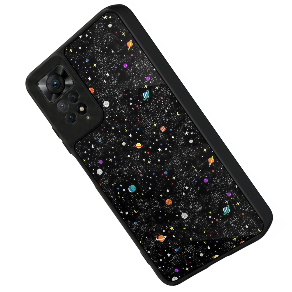 Xiaomi Redmi Note 12 Pro Uyumlu Uzay Tasarımlı Glossy Premium Kılıf