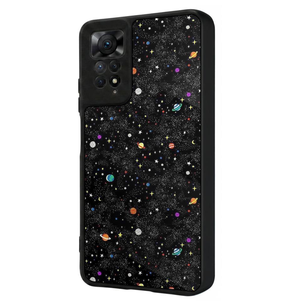 Xiaomi Redmi Note 12 Pro Uyumlu Uzay Tasarımlı Glossy Premium Kılıf