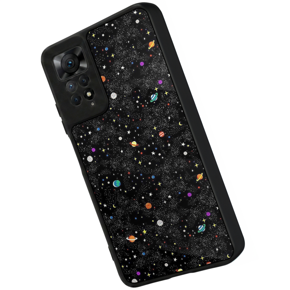 Xiaomi Redmi Note 12 Pro Uyumlu Uzay Tasarımlı Glossy Premium Kılıf