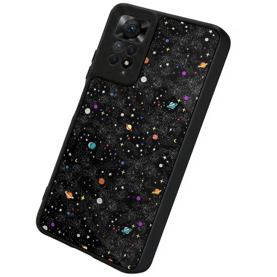 Xiaomi Redmi Note 12 Pro Uyumlu Uzay Tasarımlı Glossy Premium Kılıf