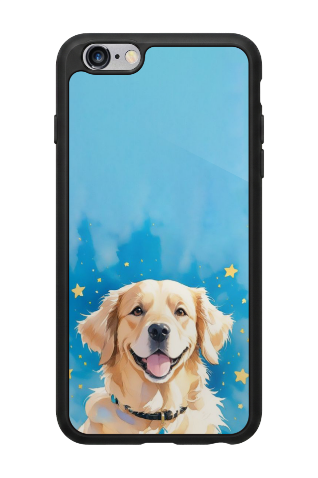 iPhone 6 Plus Uyumlu Golden Kopek Tasarımlı Glossy Premium Kılıf