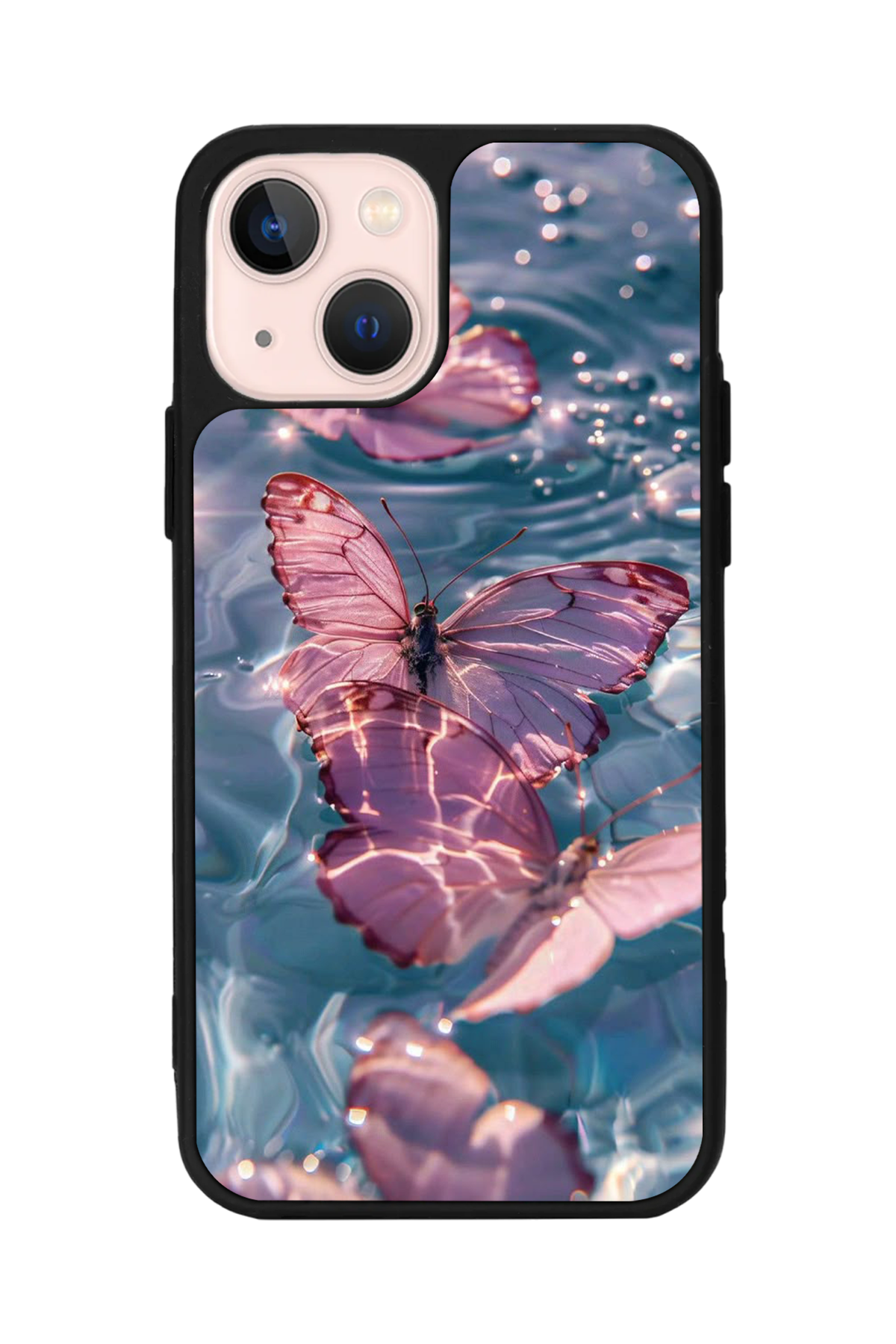 iPhone 15 Uyumlu Kelebek Tasarımlı Glossy Premium Kılıf