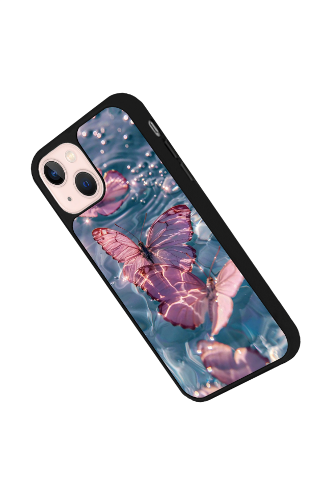 iPhone 15 Uyumlu Kelebek Tasarımlı Glossy Premium Kılıf