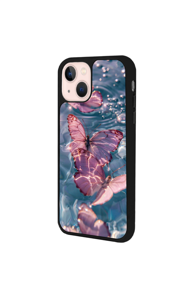 iPhone 15 Uyumlu Kelebek Tasarımlı Glossy Premium Kılıf