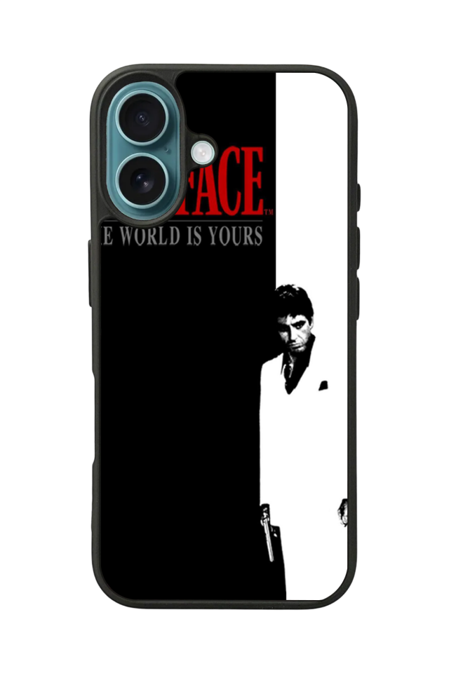 iPhone 16 Uyumlu Scarface Tasarımlı Glossy Premium Kılıf