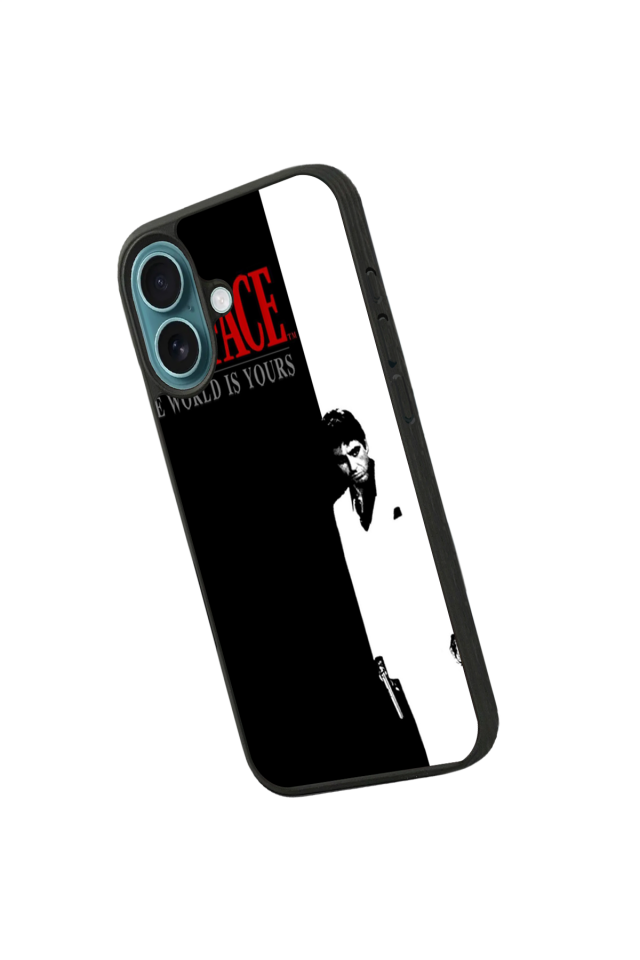 iPhone 16 Uyumlu Scarface Tasarımlı Glossy Premium Kılıf