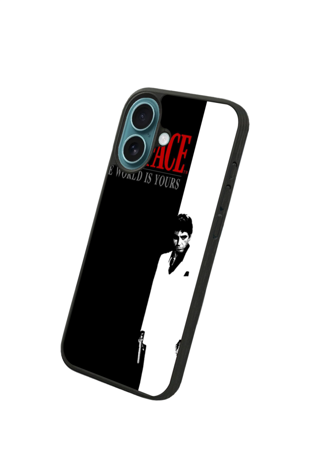 iPhone 16 Uyumlu Scarface Tasarımlı Glossy Premium Kılıf