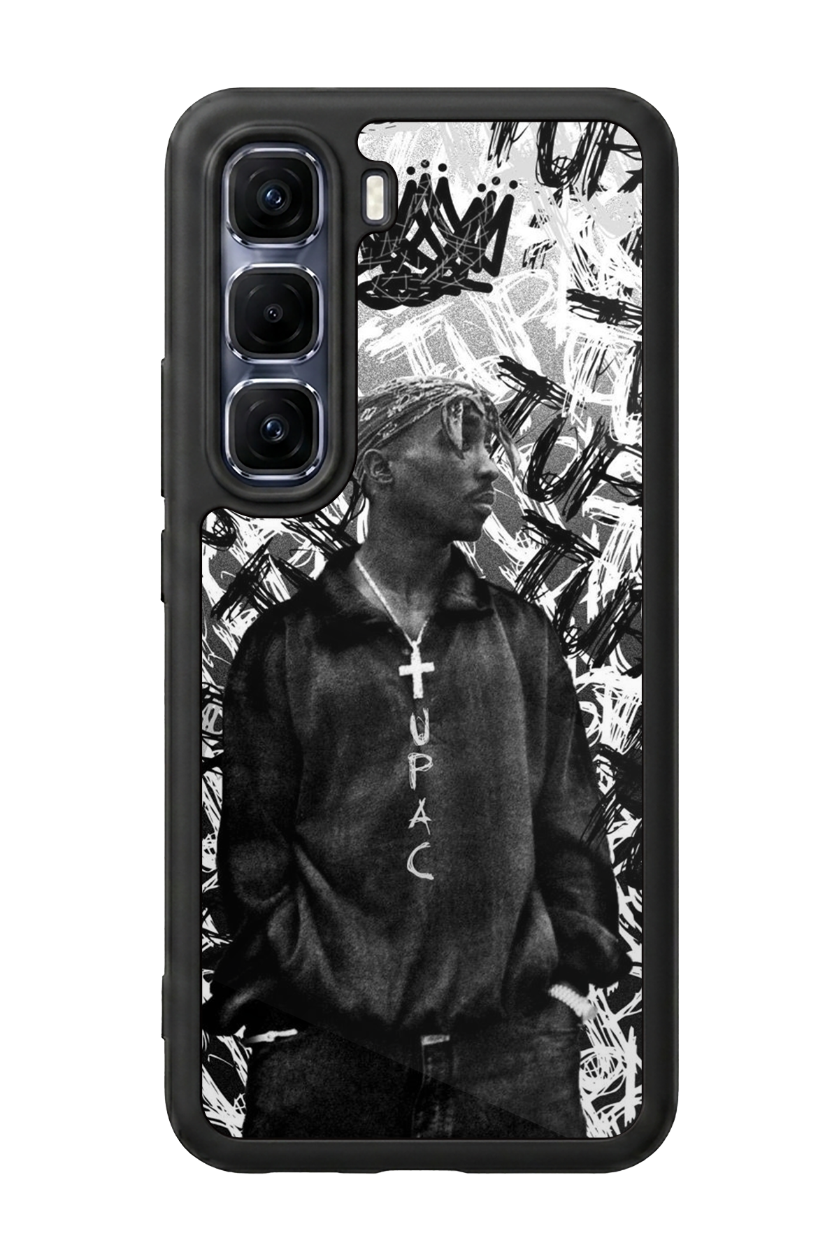 Infinix Hot 60 Pro Plus Uyumlu Tupac Tasarımlı Glossy Premium Kılıf