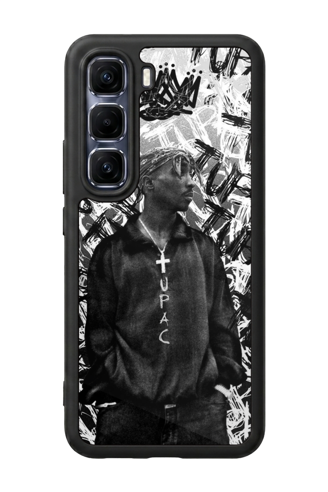 Infinix Hot 60 Pro Plus Uyumlu Tupac Tasarımlı Glossy Premium Kılıf