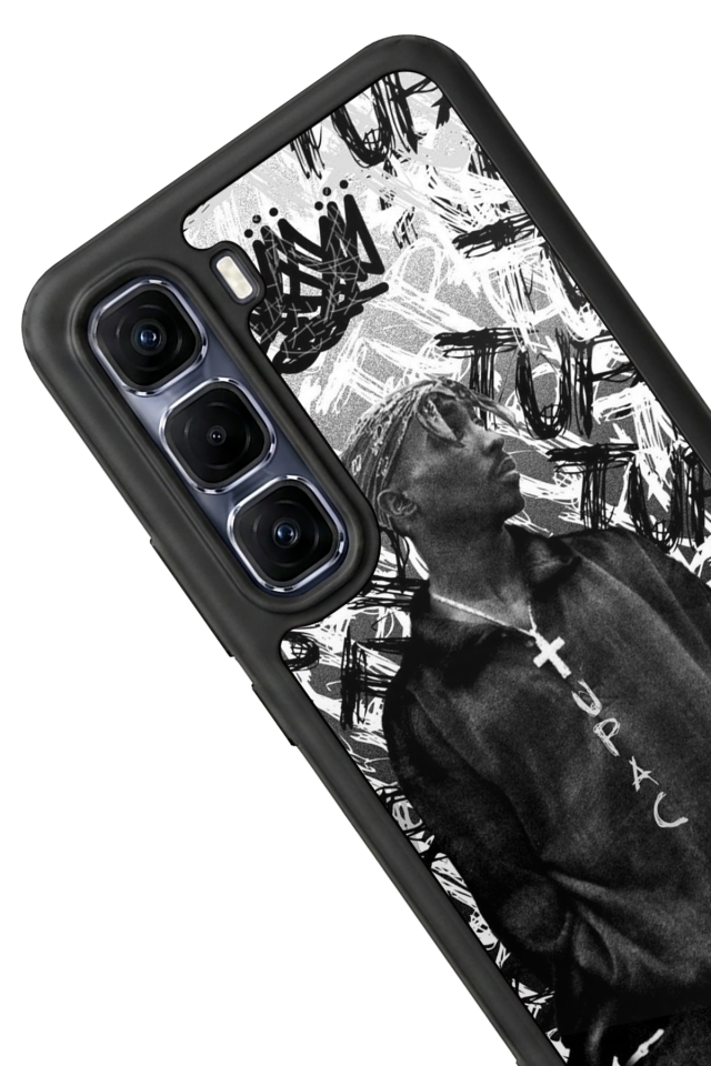 Infinix Hot 60 Pro Plus Uyumlu Tupac Tasarımlı Glossy Premium Kılıf