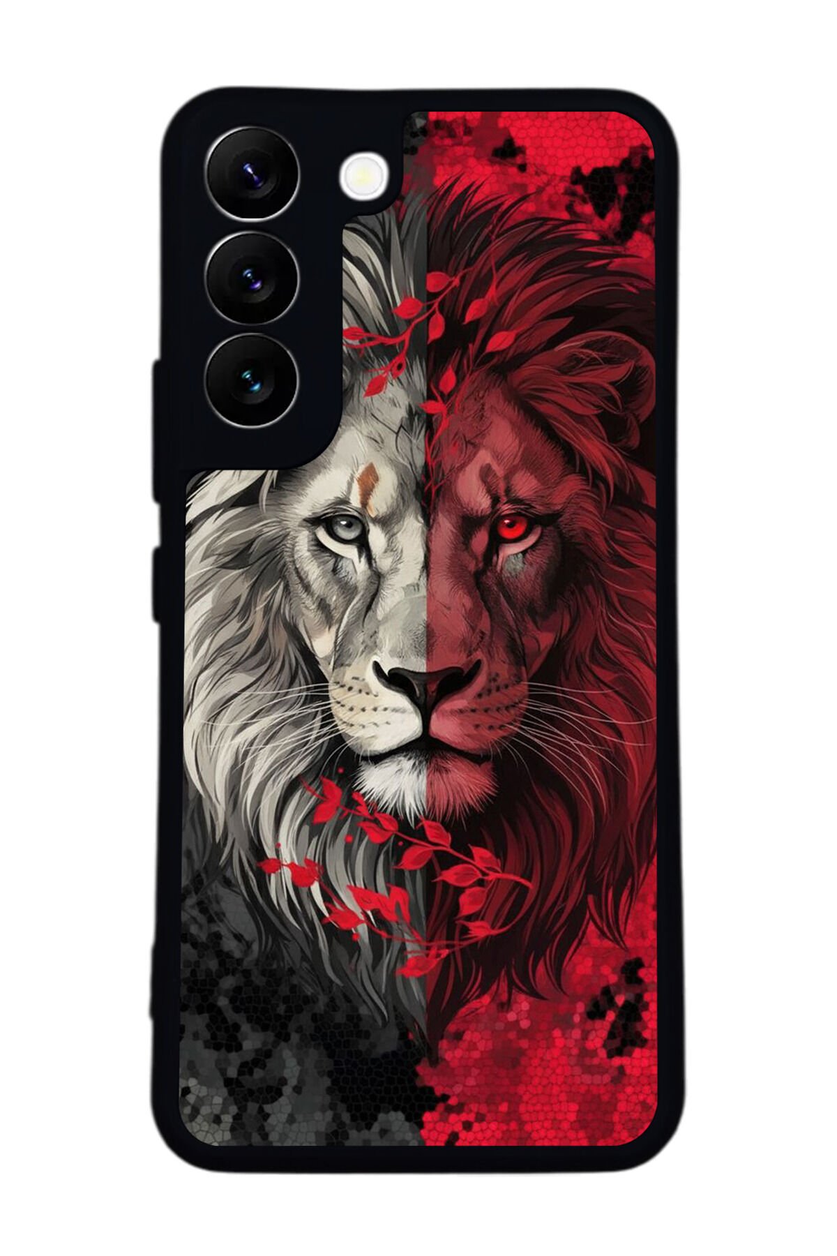 Samsung Galaxy S22 Uyumlu Aslan Tasarımlı Glossy Premium Kılıf