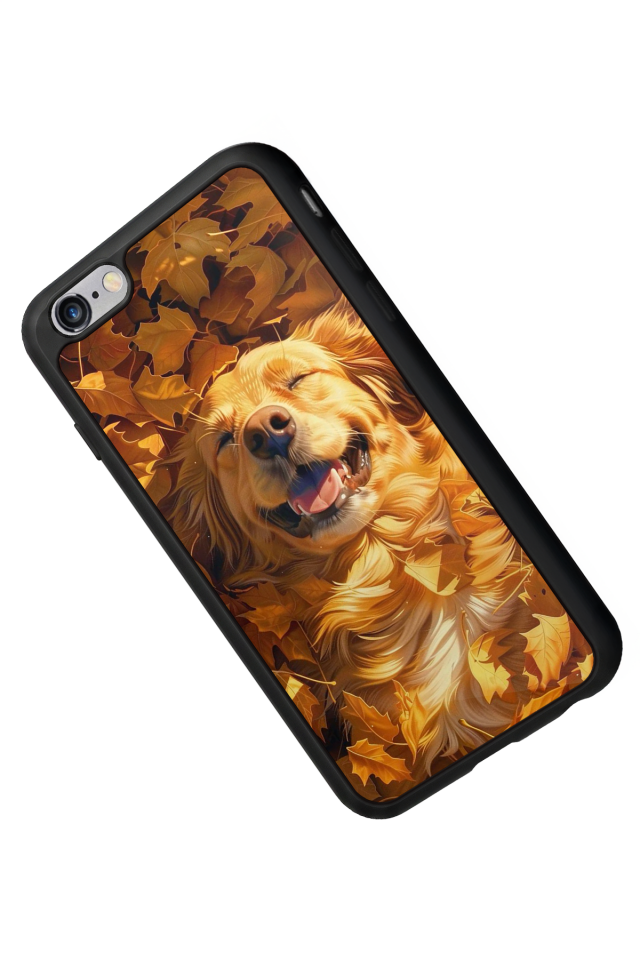 iPhone 6 Plus Uyumlu Golden Kopek Tasarımlı Glossy Premium Kılıf