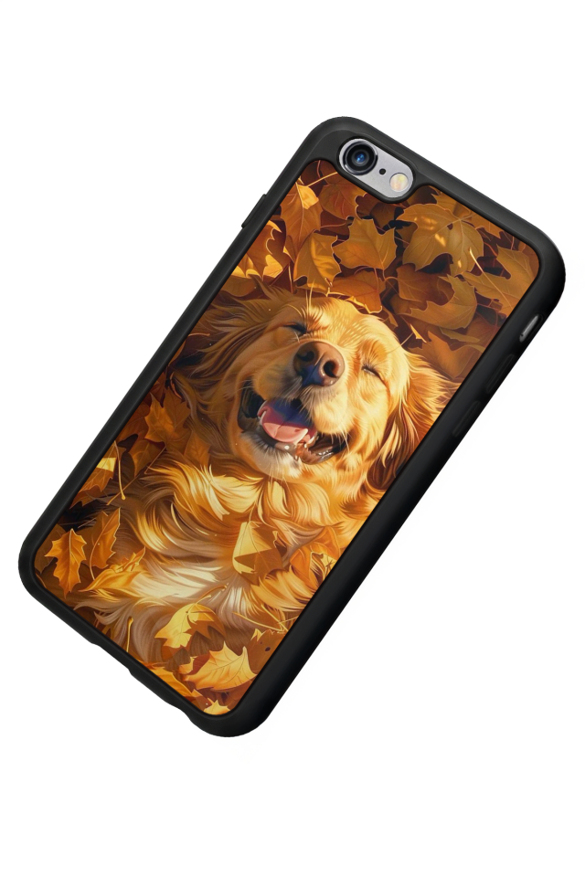 iPhone 6 Plus Uyumlu Golden Kopek Tasarımlı Glossy Premium Kılıf