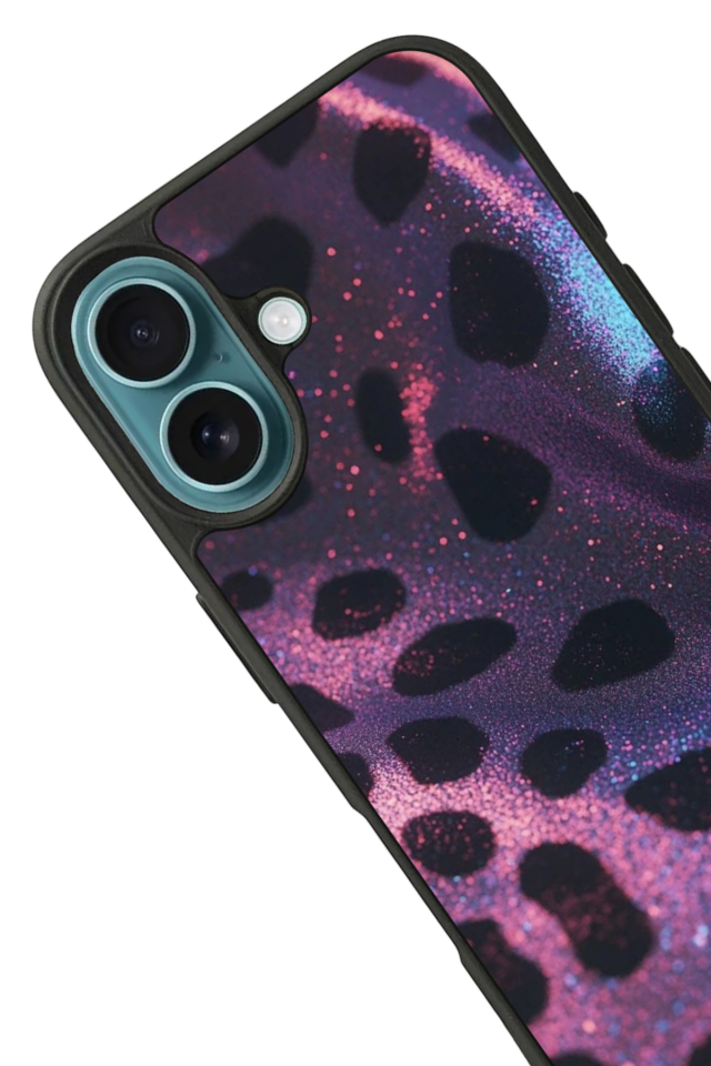 iPhone 16 Uyumlu Hologram Leopar Tasarımlı Glossy Premium Kılıf
