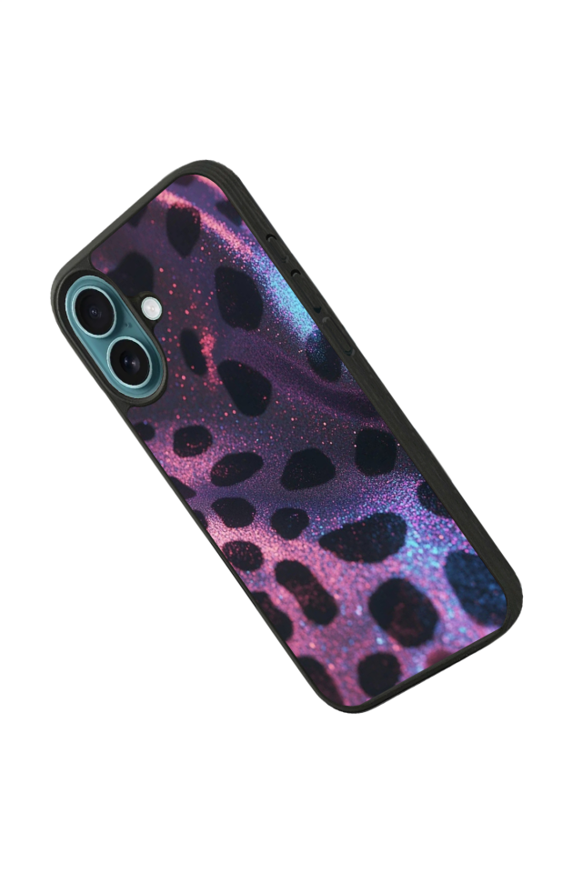 iPhone 16 Uyumlu Hologram Leopar Tasarımlı Glossy Premium Kılıf