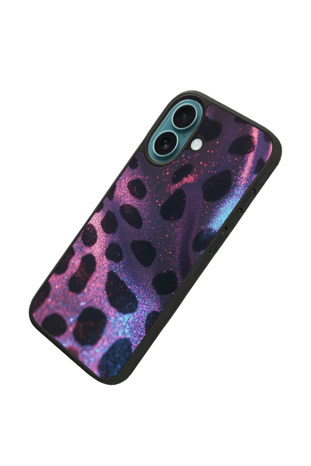iPhone 16 Uyumlu Hologram Leopar Tasarımlı Glossy Premium Kılıf