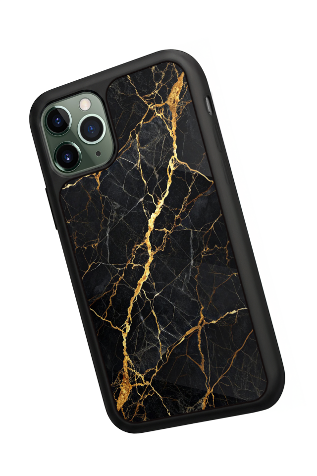 iPhone 11 Pro Max Uyumlu Mermer Marble Tasarımlı Glossy Premium Kılıf