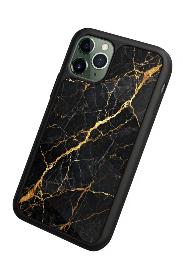iPhone 11 Pro Max Uyumlu Mermer Marble Tasarımlı Glossy Premium Kılıf