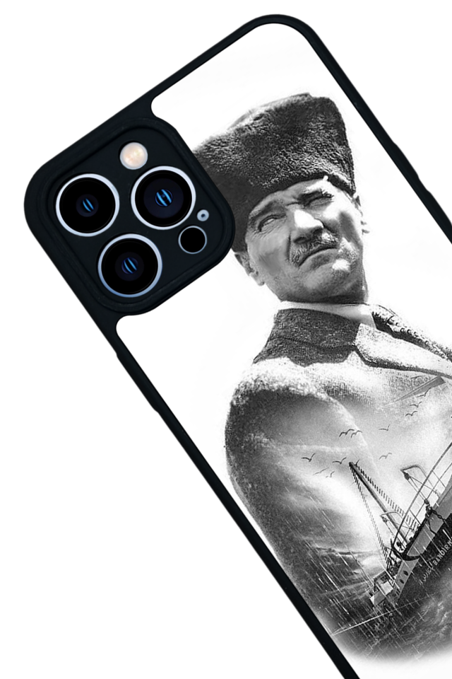 iPhone 13 Pro Max Uyumlu Mustafa Kemal Ataturk Tasarımlı Glossy Premium Kılıf