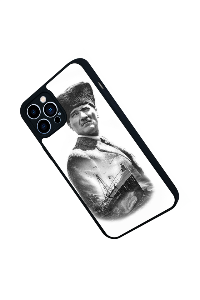 iPhone 13 Pro Max Uyumlu Mustafa Kemal Ataturk Tasarımlı Glossy Premium Kılıf