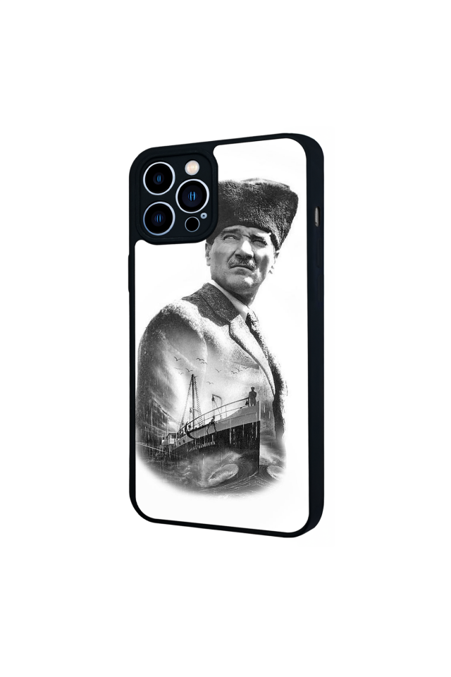 iPhone 13 Pro Max Uyumlu Mustafa Kemal Ataturk Tasarımlı Glossy Premium Kılıf