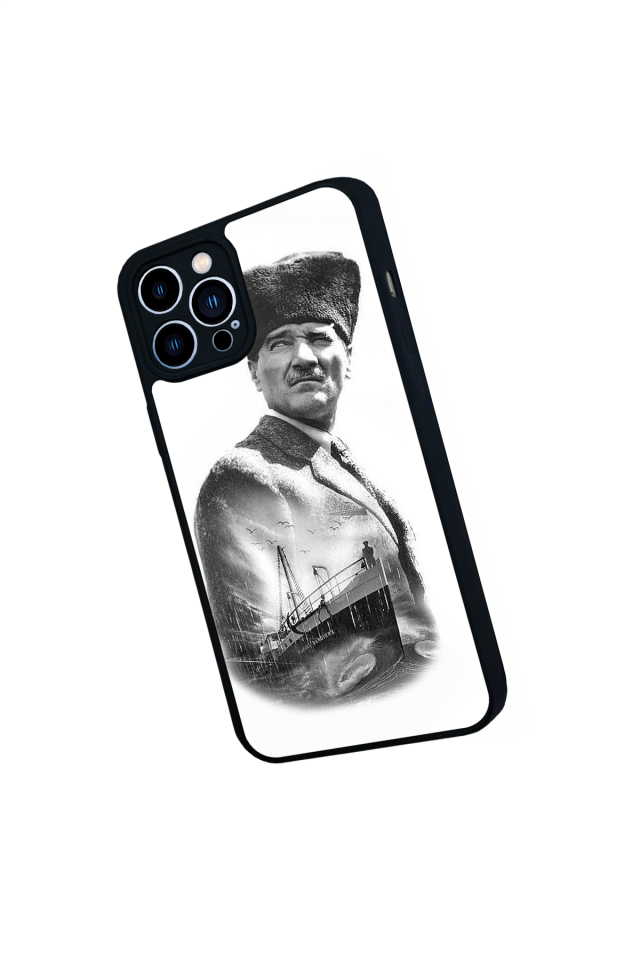 iPhone 13 Pro Max Uyumlu Mustafa Kemal Ataturk Tasarımlı Glossy Premium Kılıf