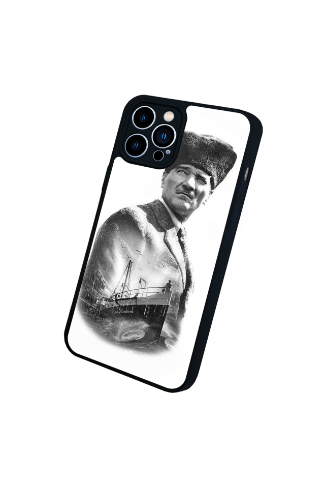 iPhone 13 Pro Max Uyumlu Mustafa Kemal Ataturk Tasarımlı Glossy Premium Kılıf