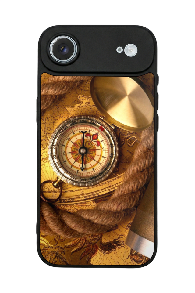 iPhone 17 Air Uyumlu Pusula Tasarımlı Glossy Premium Kılıf