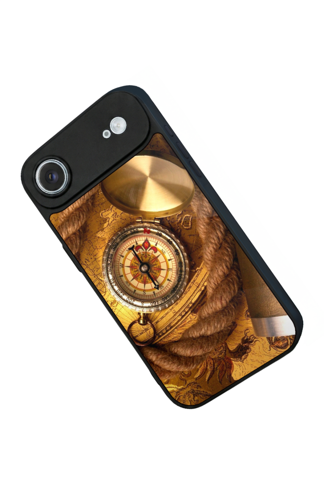 iPhone 17 Air Uyumlu Pusula Tasarımlı Glossy Premium Kılıf