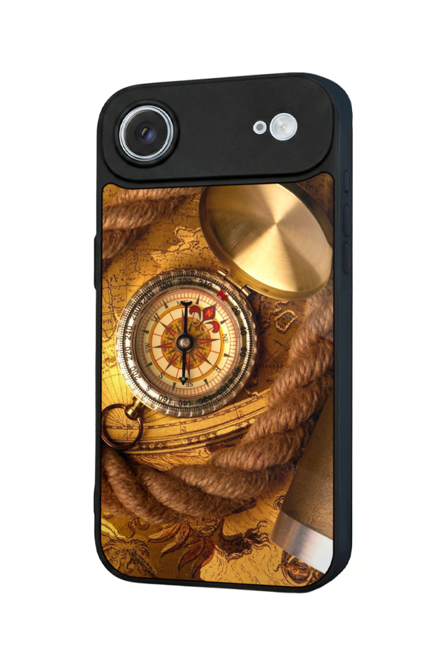 iPhone 17 Air Uyumlu Pusula Tasarımlı Glossy Premium Kılıf