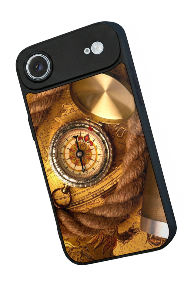 iPhone 17 Air Uyumlu Pusula Tasarımlı Glossy Premium Kılıf