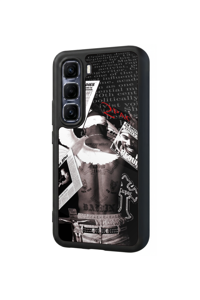 Infinix Hot 60 Pro Plus Uyumlu Tupac Tasarımlı Glossy Premium Kılıf