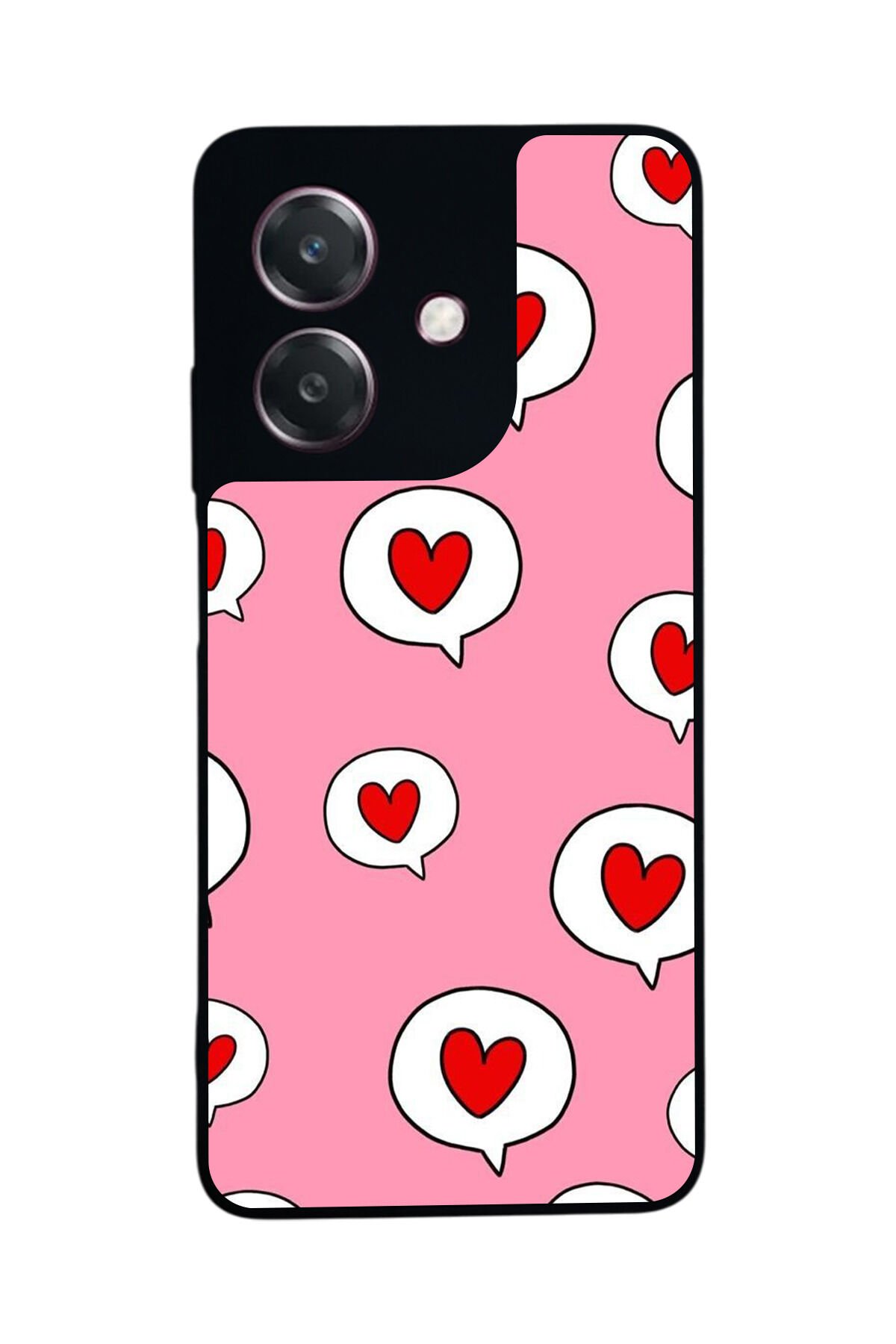 Oppo A3 5G Uyumlu Kalp Love Tasarımlı Glossy Premium Kılıf