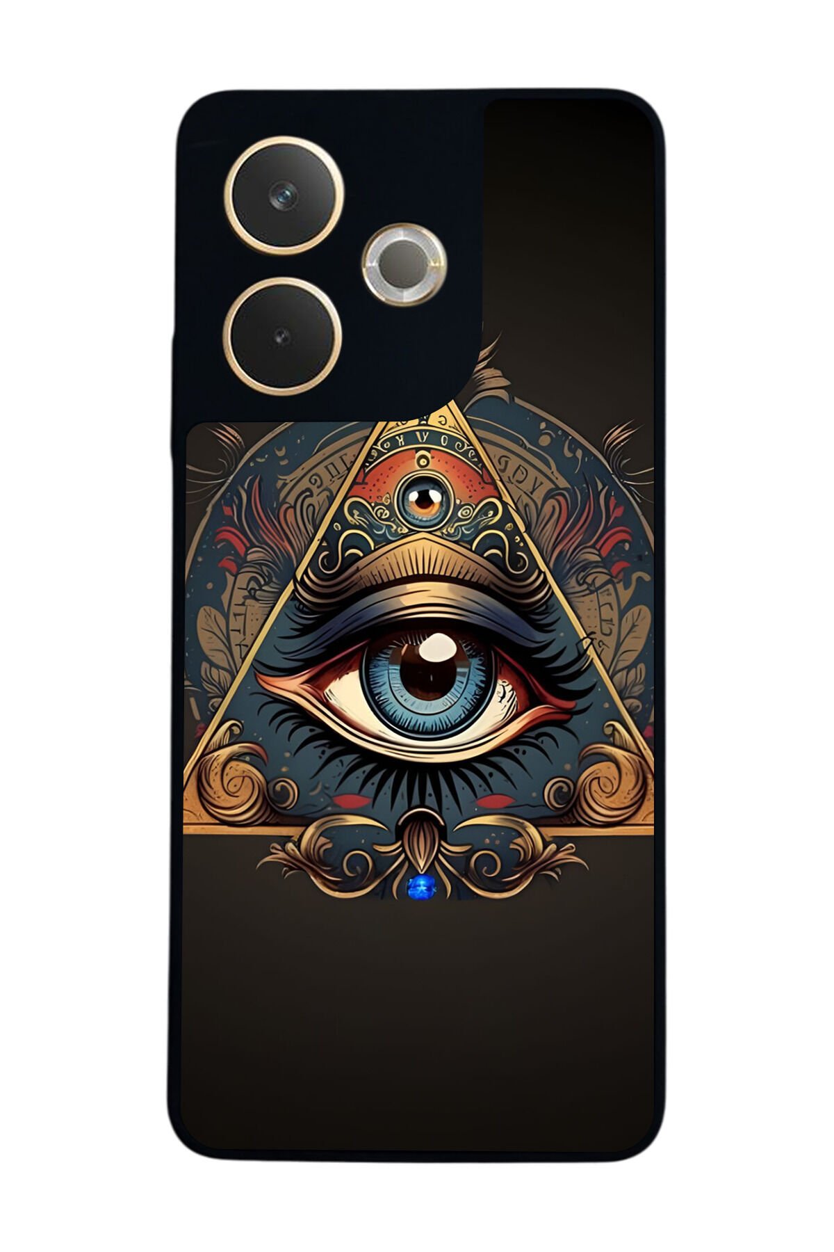 Oppo A5 Pro Uyumlu Göz Tasarımlı Glossy Premium Kılıf