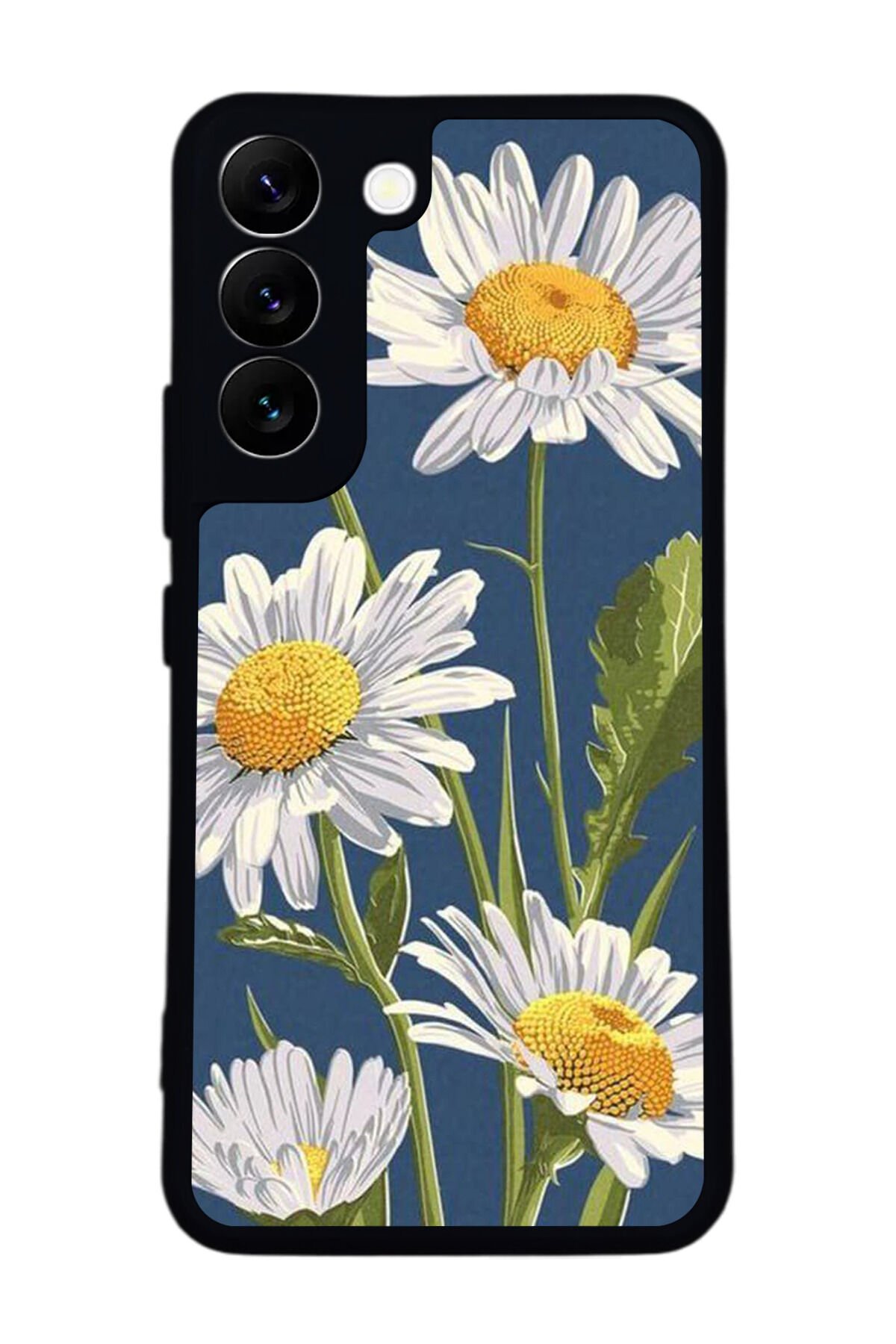 Samsung Galaxy S22 Uyumlu Papatya Tasarımlı Glossy Premium Kılıf