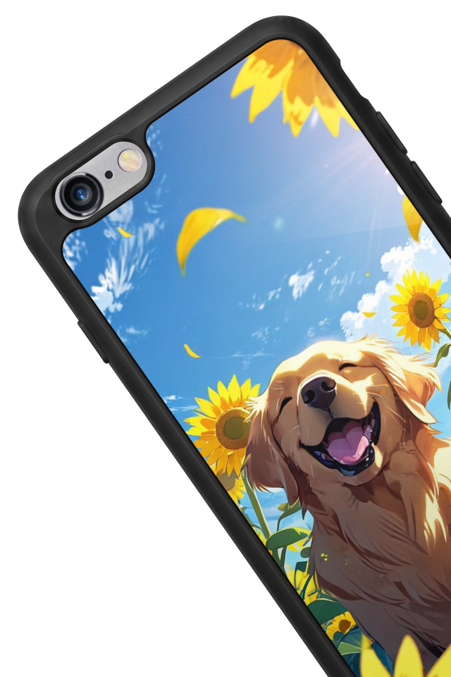 iPhone 6 Plus Uyumlu Golden Kopek Tasarımlı Glossy Premium Kılıf