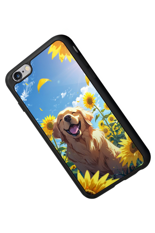 iPhone 6 Plus Uyumlu Golden Kopek Tasarımlı Glossy Premium Kılıf